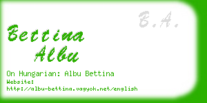 bettina albu business card